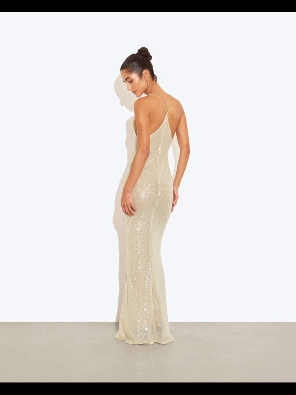 Rat & Boa Olympia Sequin Slip Dress — Champagne XXS - Picture 2 of 9